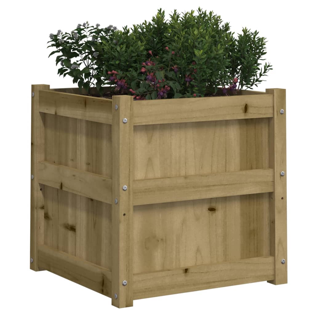 vidaXL Jardinera madera maciza de pino impregnada 50x50x50 cm