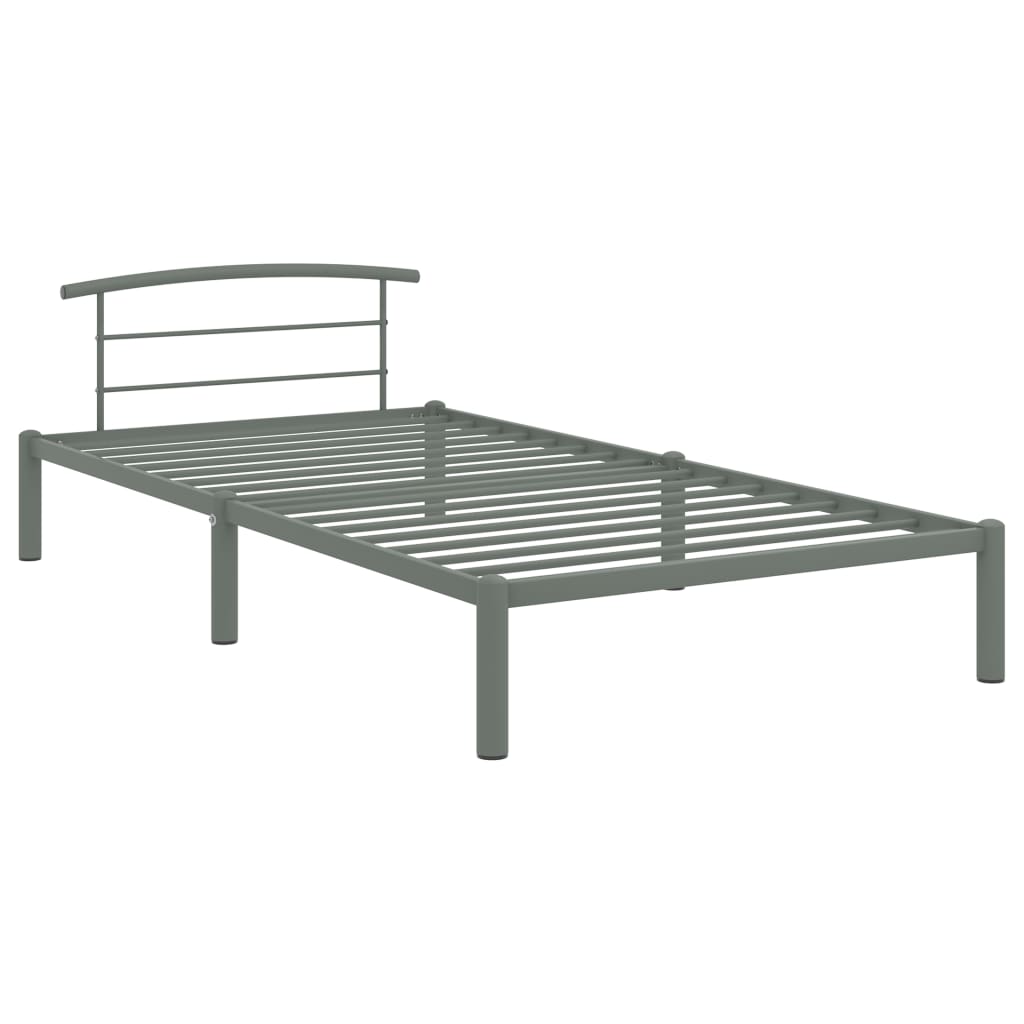 vidaXL Estructura de cama sin colchón metal gris 100x200 cm