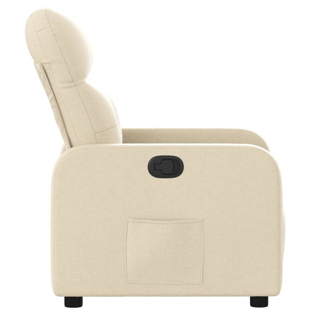 vidaXL Sillón reclinable de tela crema