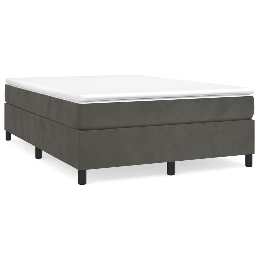 vidaXL Cama box spring con colchón terciopelo gris oscuro 140x200 cm