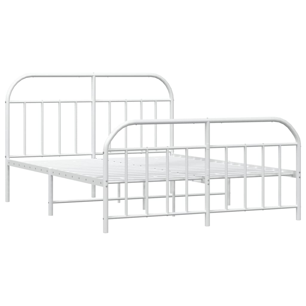 vidaXL Estructura cama sin colchón con estribo metal blanco 150x200 cm