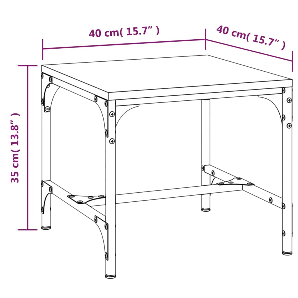 vidaXL Mesas auxiliares 2 uds contrachapada gris Sonoma 40x40x35 cm