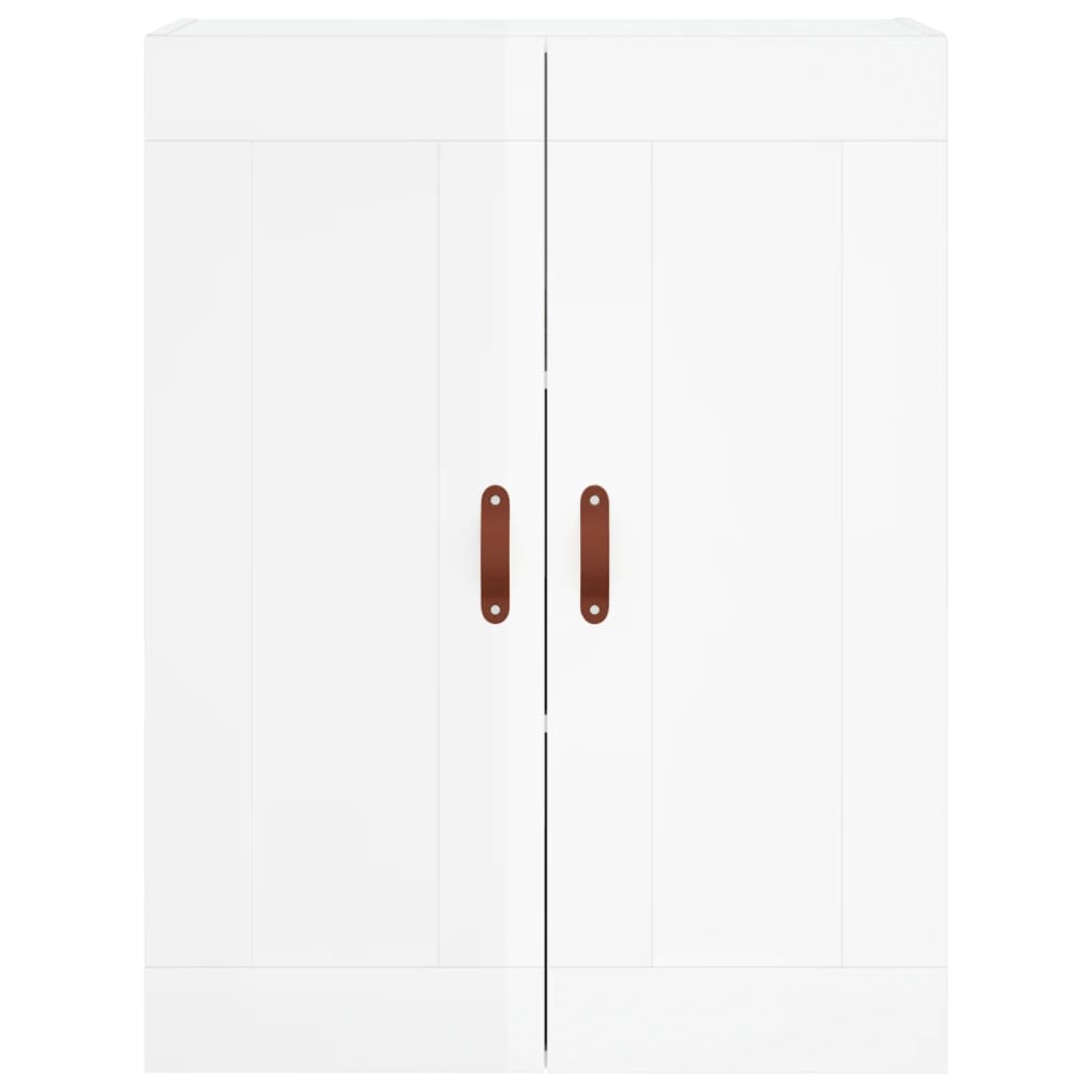 vidaXL Aparador alto madera contrachapada blanco brillo 69,5x34x180 cm