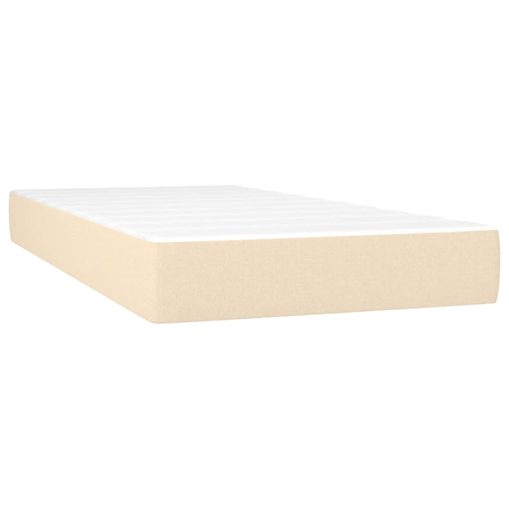 vidaXL Cama box spring con colchón tela color crema 120x190 cm