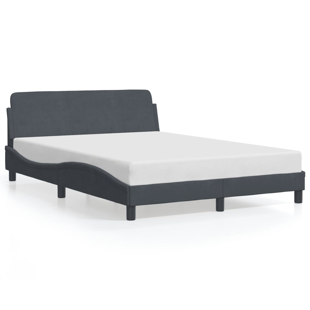 vidaXL Estructura de cama sin colchón terciopelo gris oscuro 140x200cm