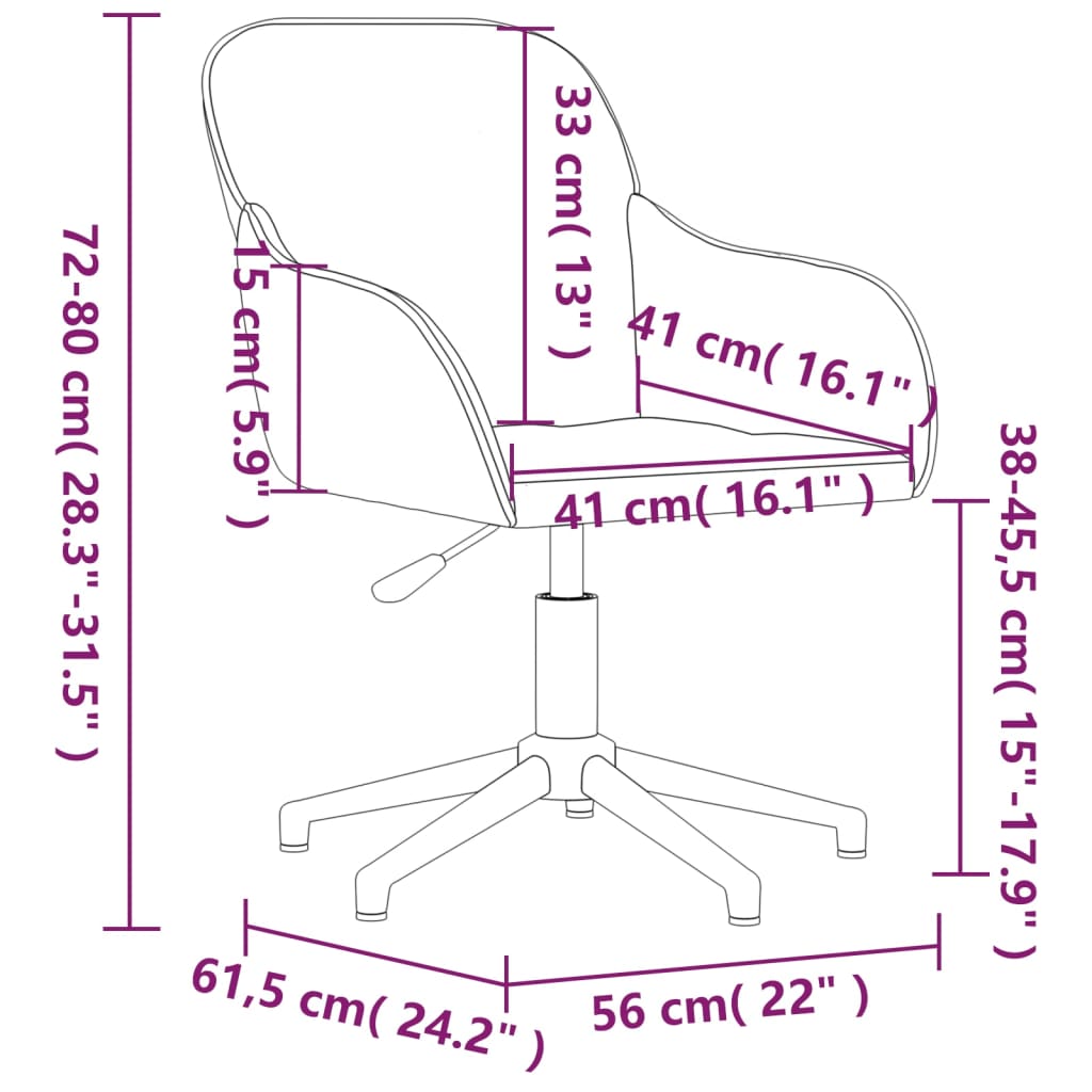 vidaXL Sillas de comedor giratorias 2 uds terciopelo negro