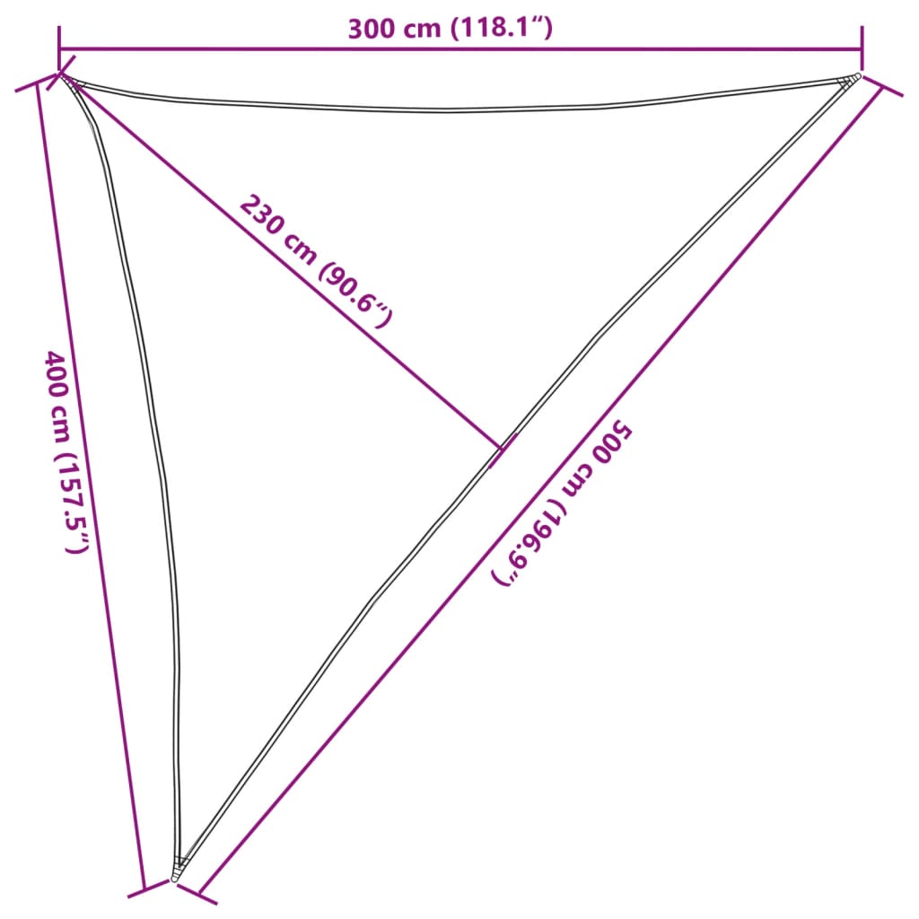 vidaXL Toldo de vela verde oscuro HDPE 160 g/m² 3x4x5 m