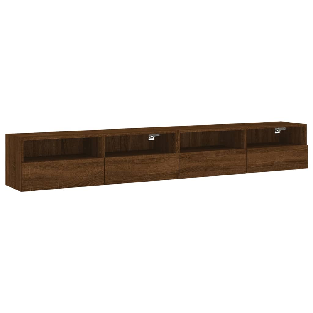 vidaXL Muebles de pared para TV 2 uds madera roble marrón 100x30x30 cm