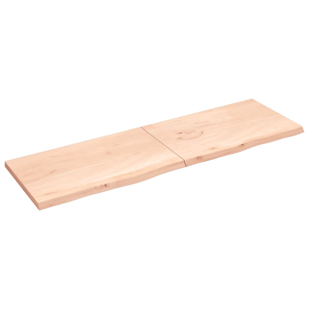 vidaXL Encimera de baño madera maciza sin tratar 200x60x(2-4) cm