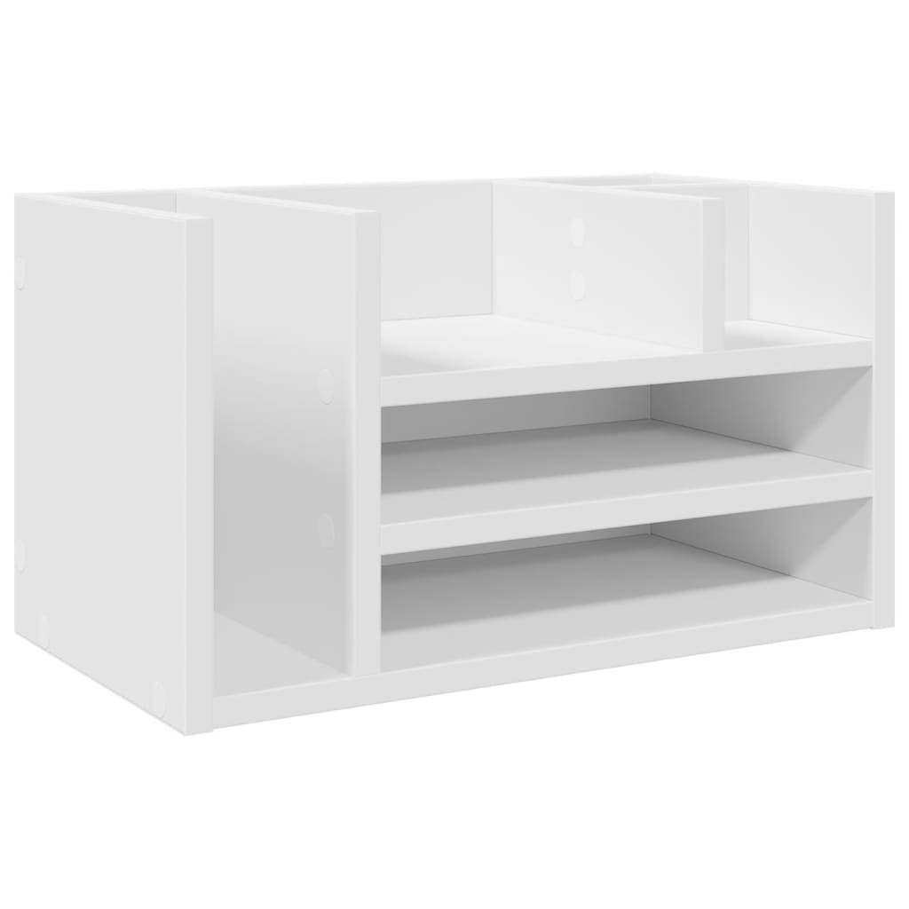 vidaXL Organizador escritorio madera ingeniería blanco 44,5x24x25 cm