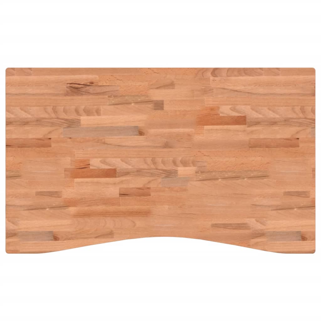 vidaXL Tablero de escritorio madera maciza de haya 100x(55-60)x1,5 cm