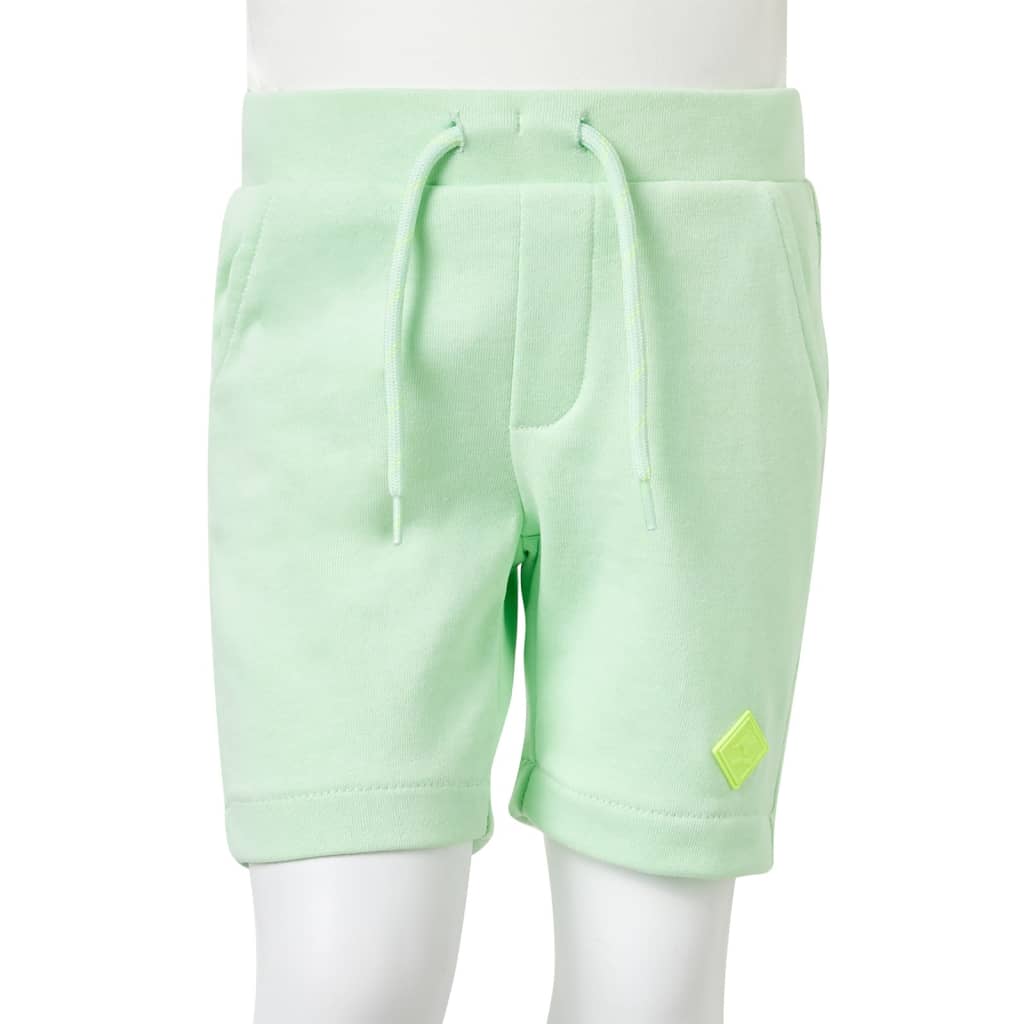 Pantalones cortos infantiles con cordón verde chillón 116