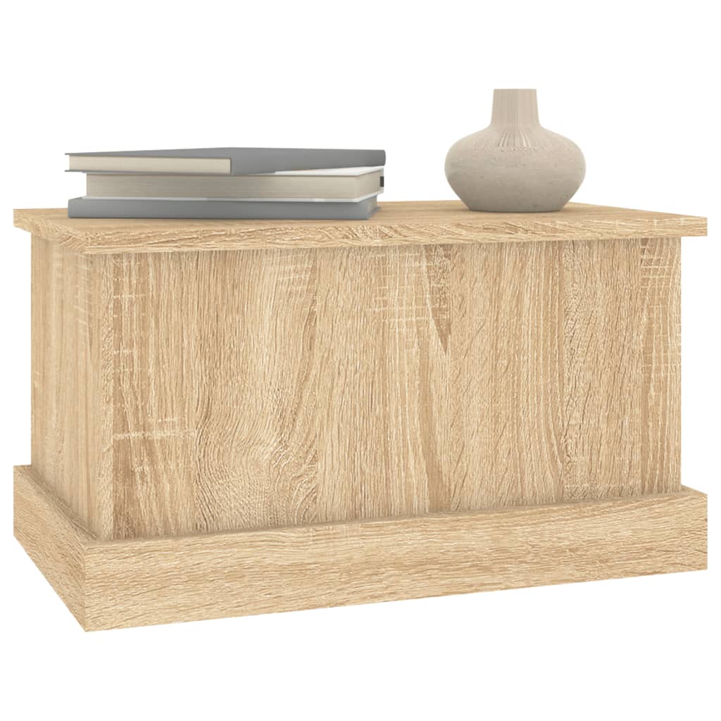 vidaXL Baúl almacenaje madera contrachapada roble ahumado 50x30x28 cm –  Bechester