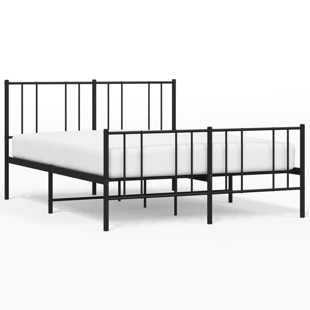 vidaXL Estructura cama sin colchón con estribo metal negro 150x200 cm