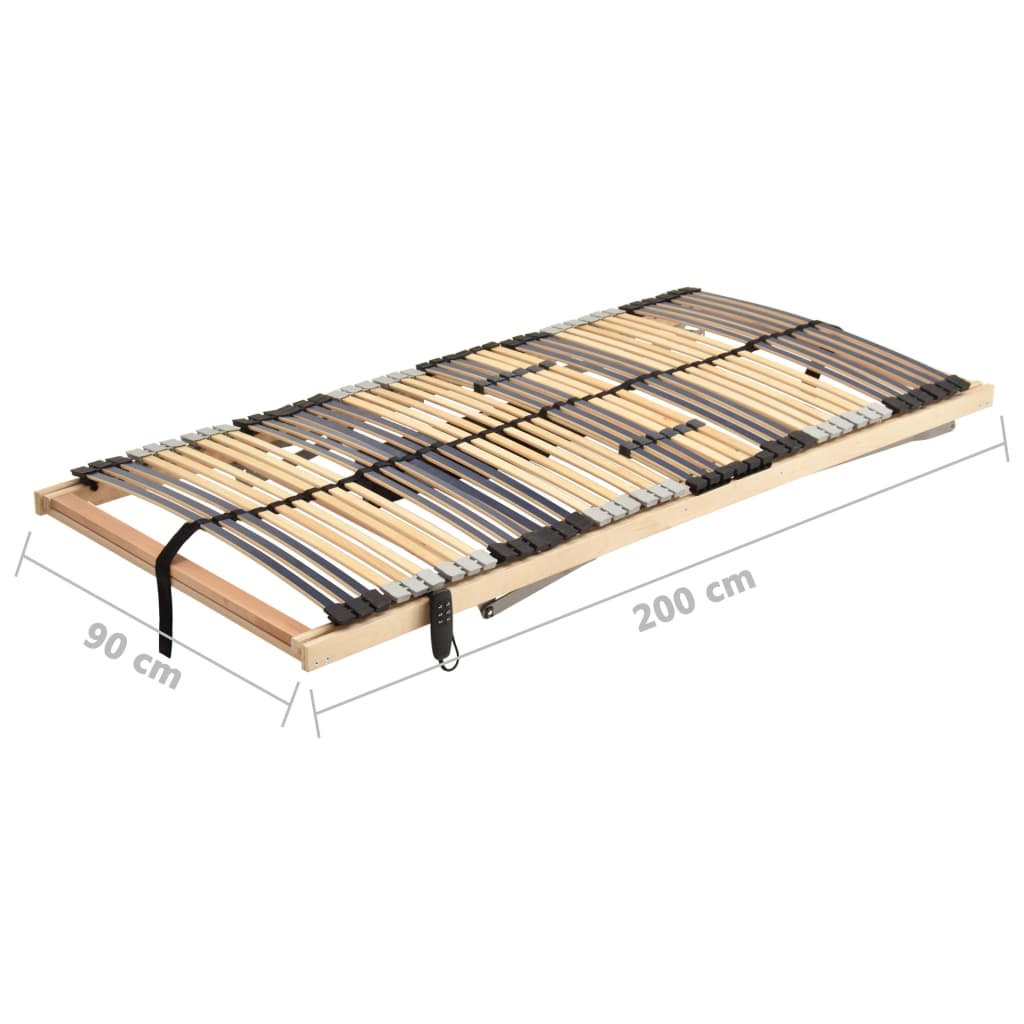 vidaXL Cama somier eléctrico de láminas sin colchón 7 zonas 90x200 cm